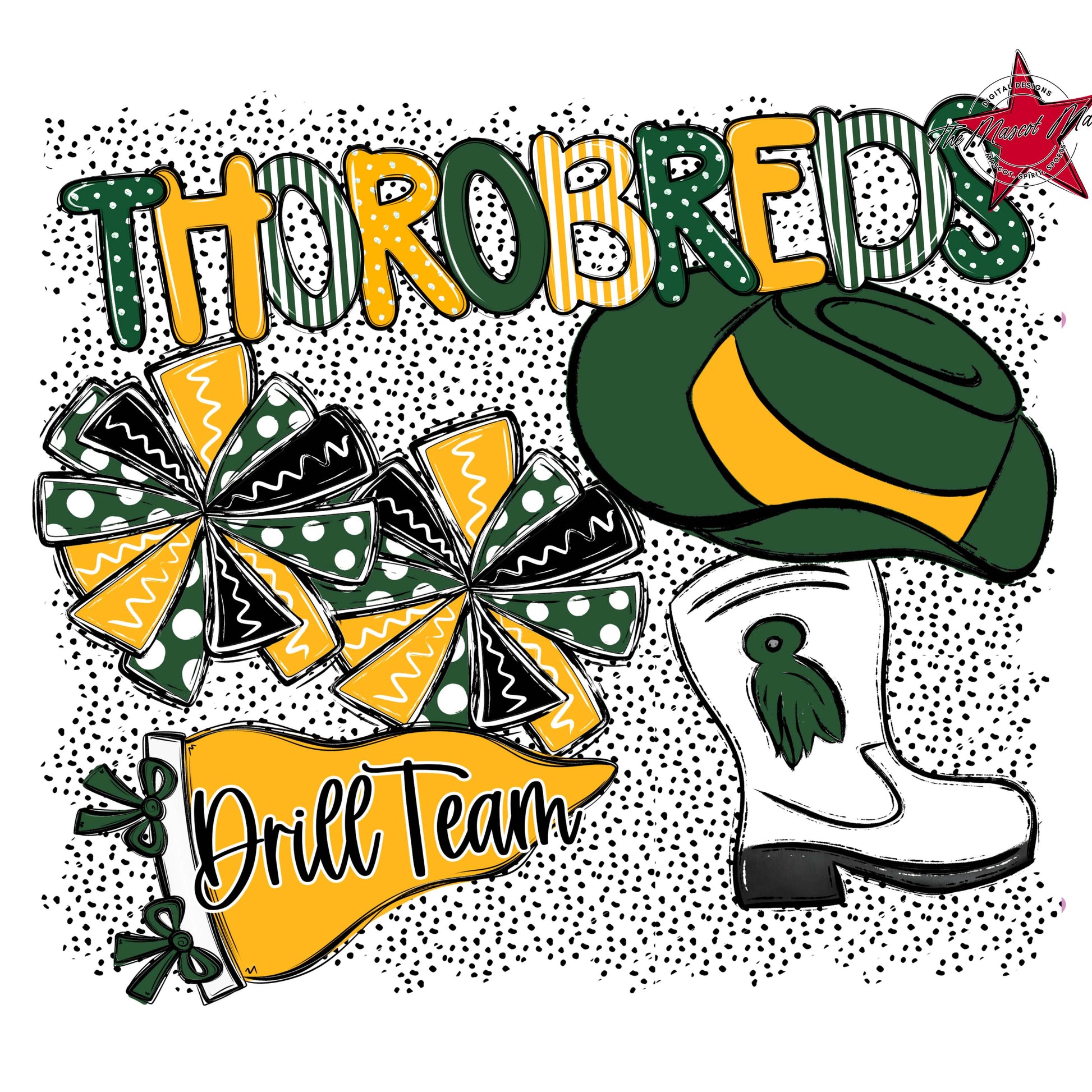 Thorobreds Drillteam Spirit-Green & Yellow