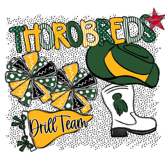 Thorobreds Drillteam Spirit-Green & Yellow