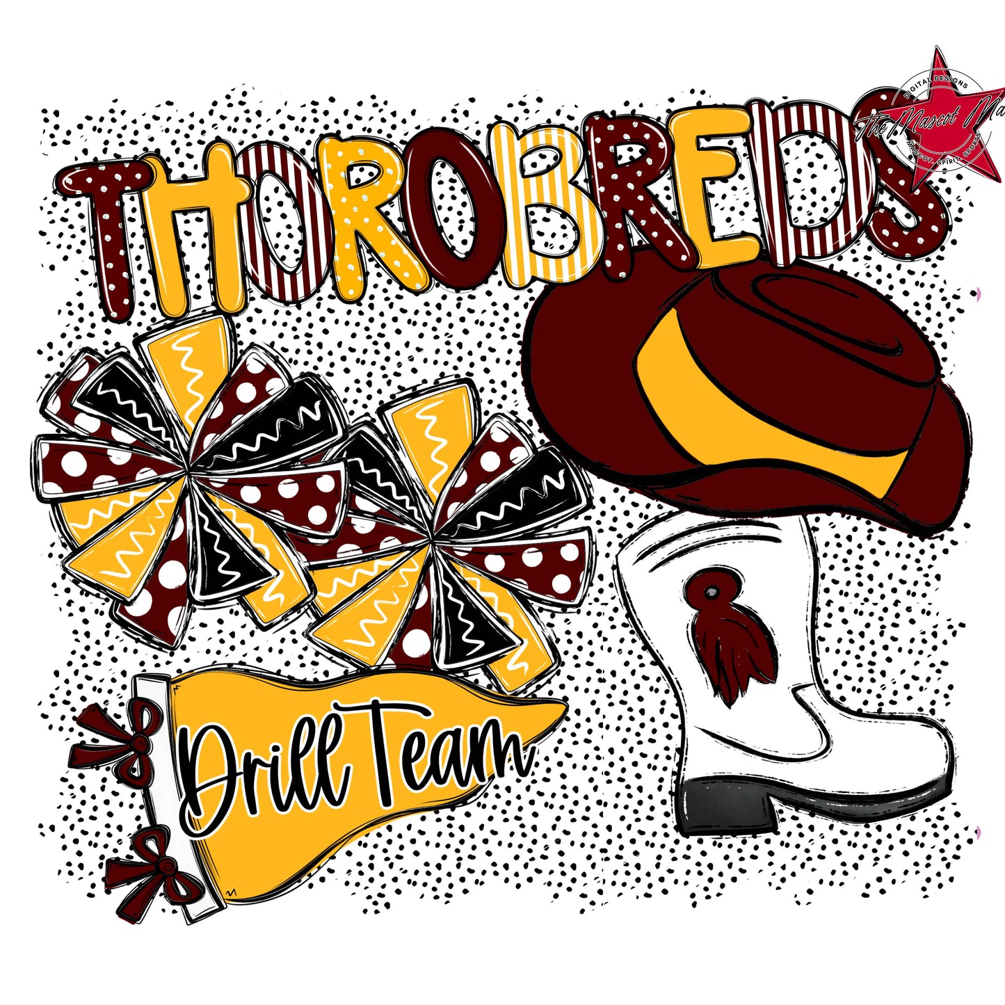 Thorobreds Drillteam Spirit-Maroon & Yellow