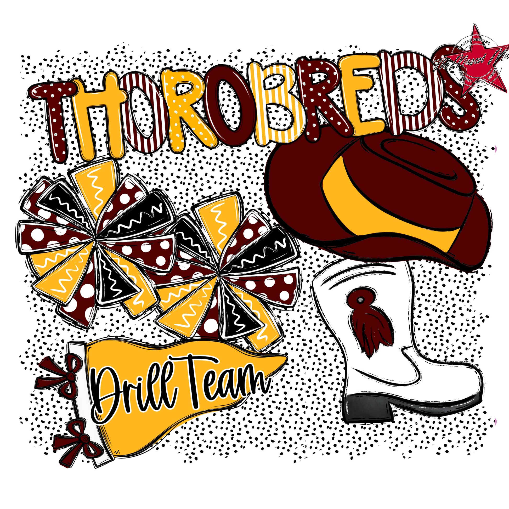 Thorobreds Drillteam Spirit-Maroon & Yellow