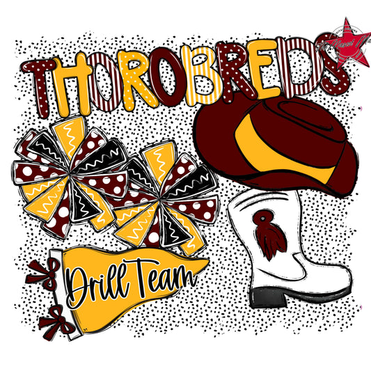 Thorobreds Drillteam Spirit-Maroon & Yellow