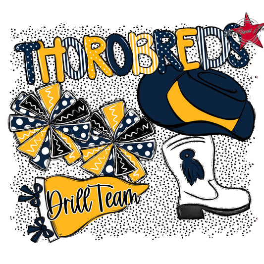 Thorobreds Drillteam Spirit-Navy & Yellow