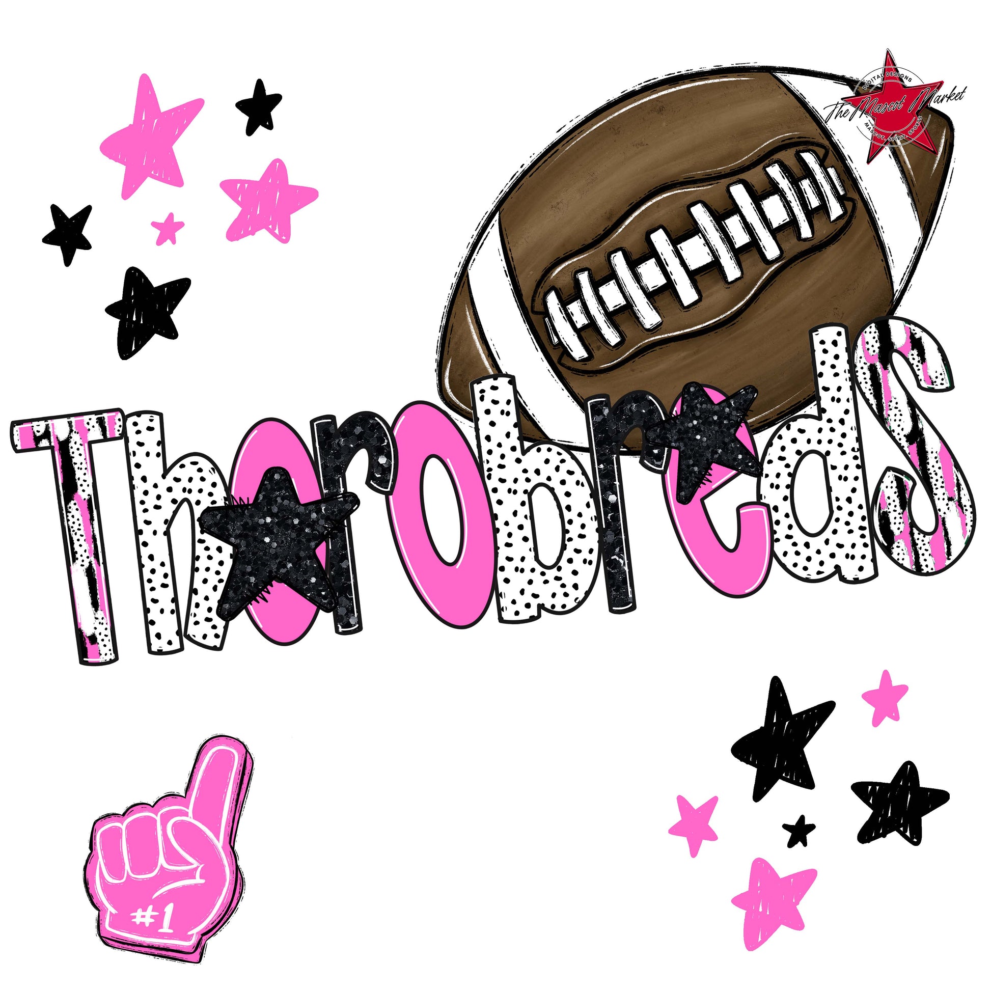 Thorobreds Football Scrape-Baby Pink
