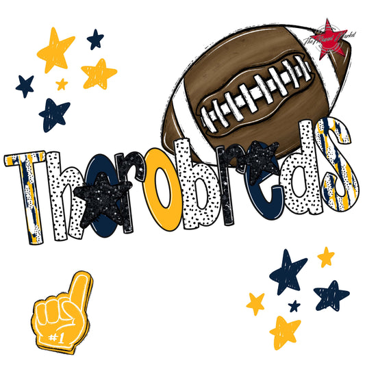 Thorobreds Football Scrape-Navy & Yellow