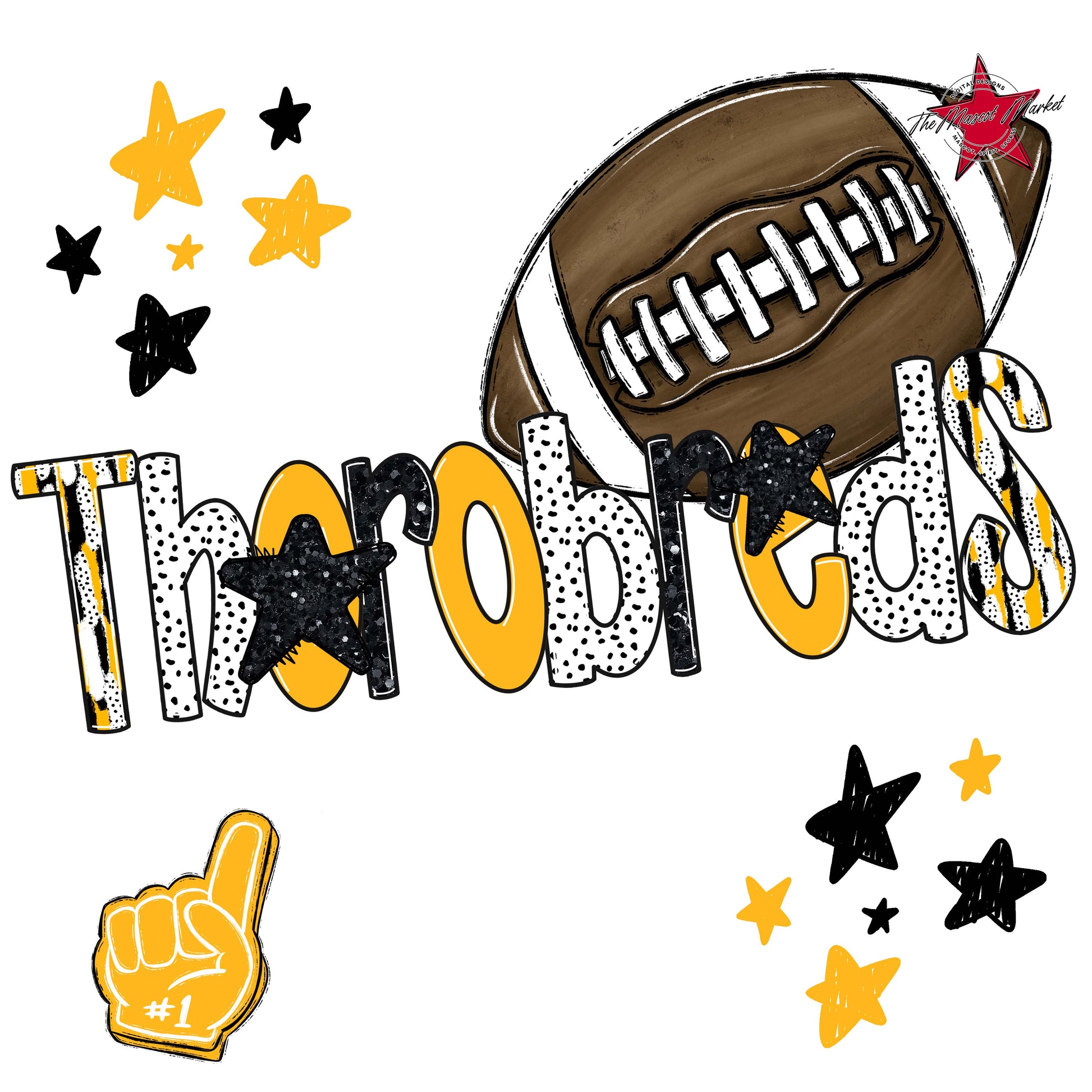 Thorobreds Football Scrape-Yellow