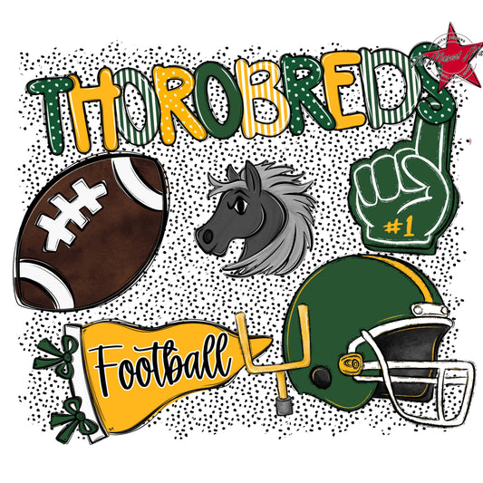 Thorobreds Football Spirit-Green & Yellow