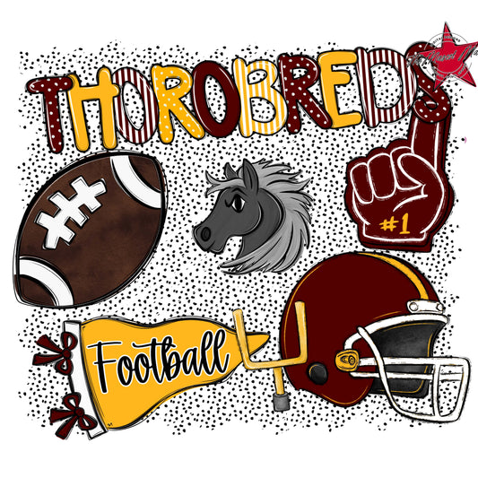 Thorobreds Football Spirit-Maroon & Yellow