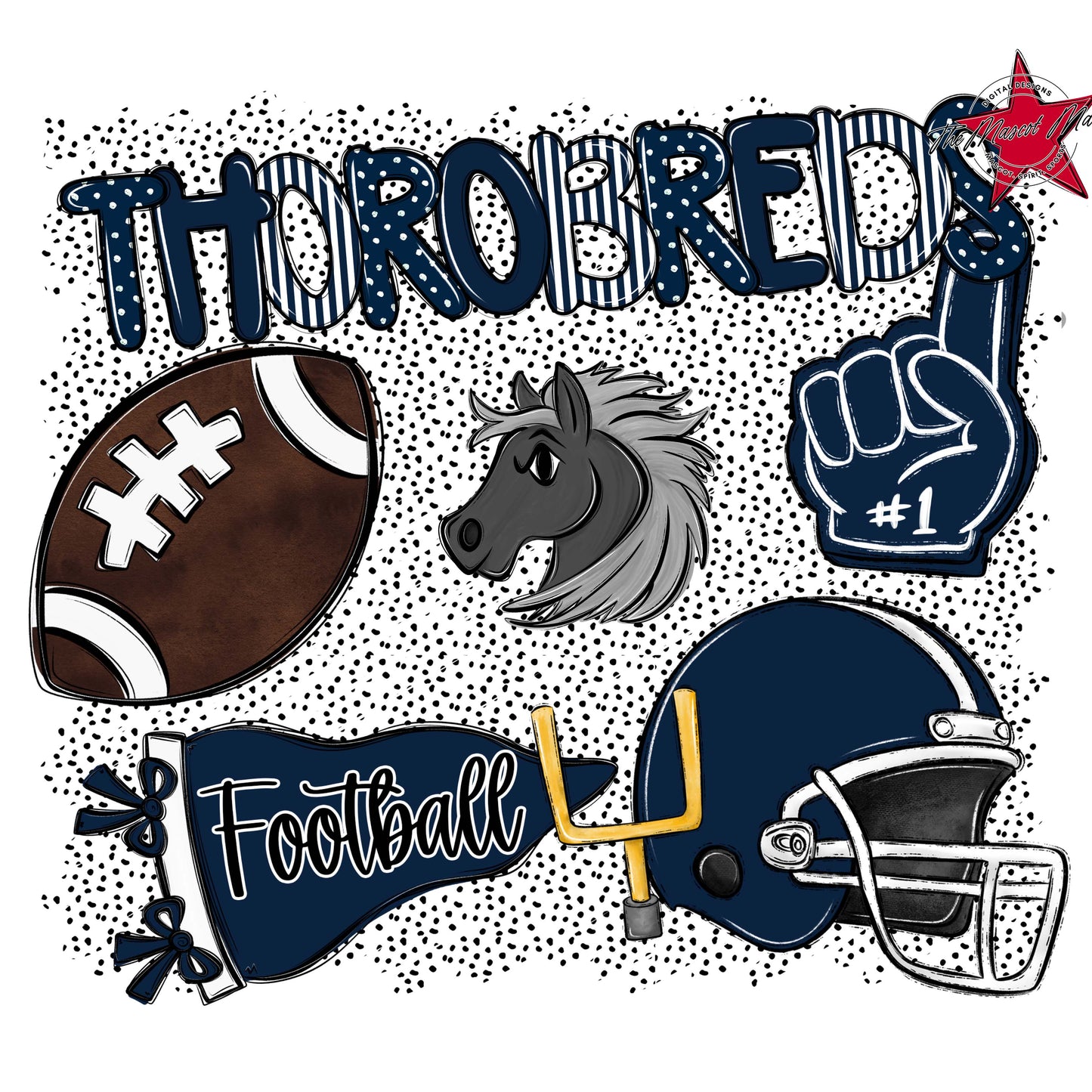 Thorobreds Football Spirit-Navy