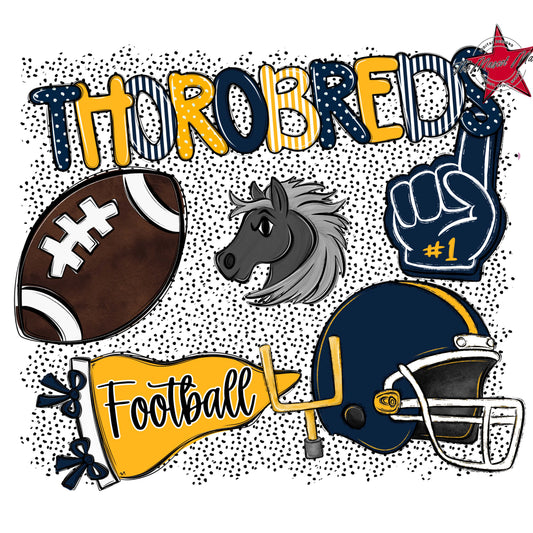 Thorobreds Football Spirit-Navy & Yellow
