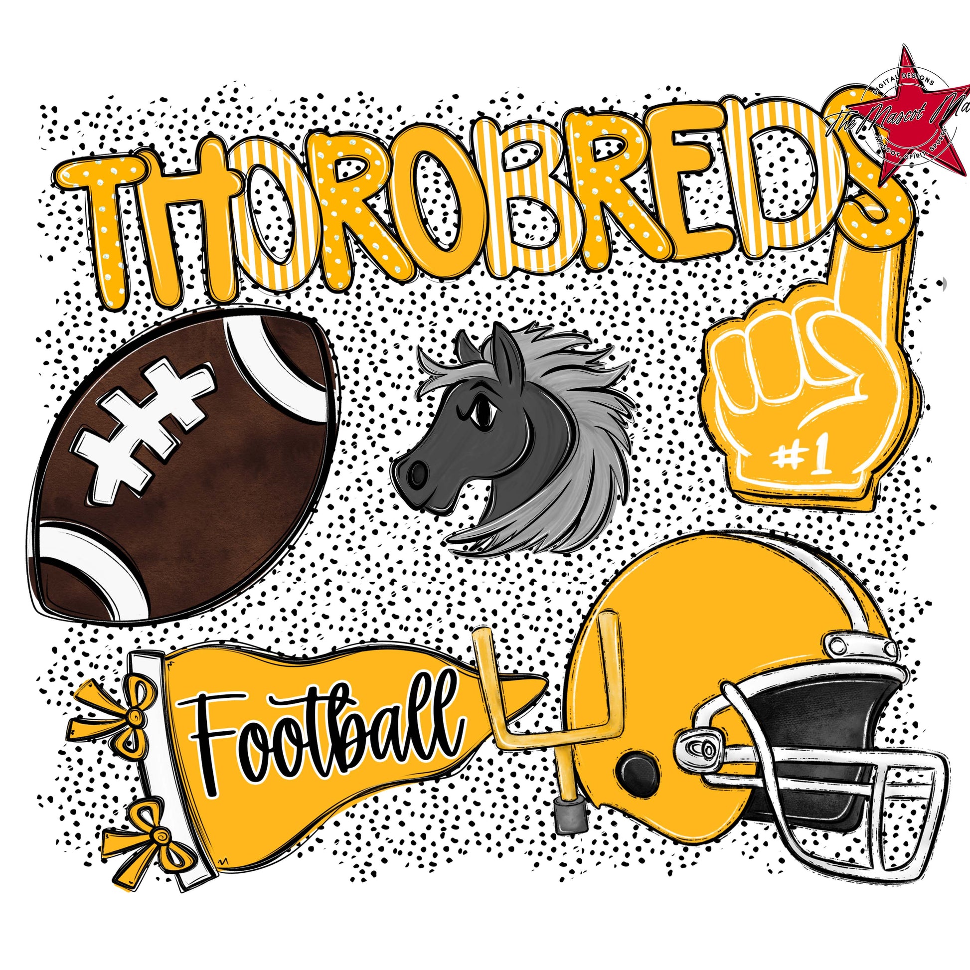 Thorobreds Football Spirit-Yellow