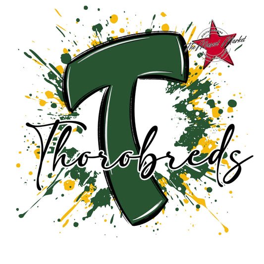 Thorobreds Mascot Splatter-Green & Yellow