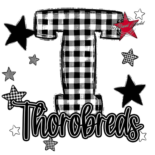 Thorobreds Plaid Star Design-Black