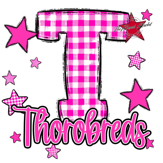 Thorobreds Plaid Star Design-Pink