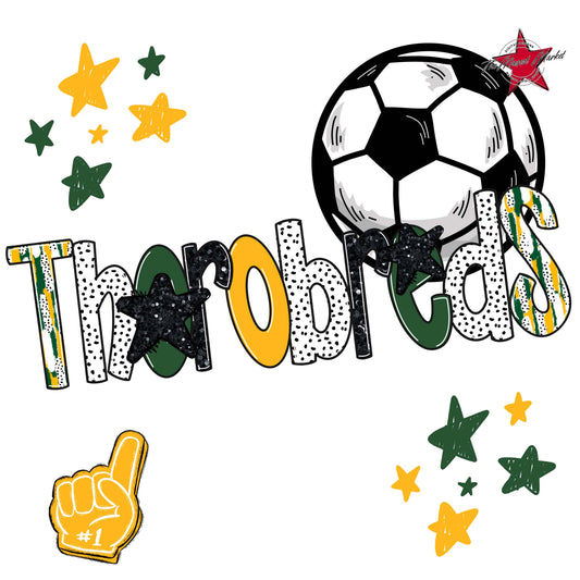 Thorobreds Soccer Scrape-Green & Yellow