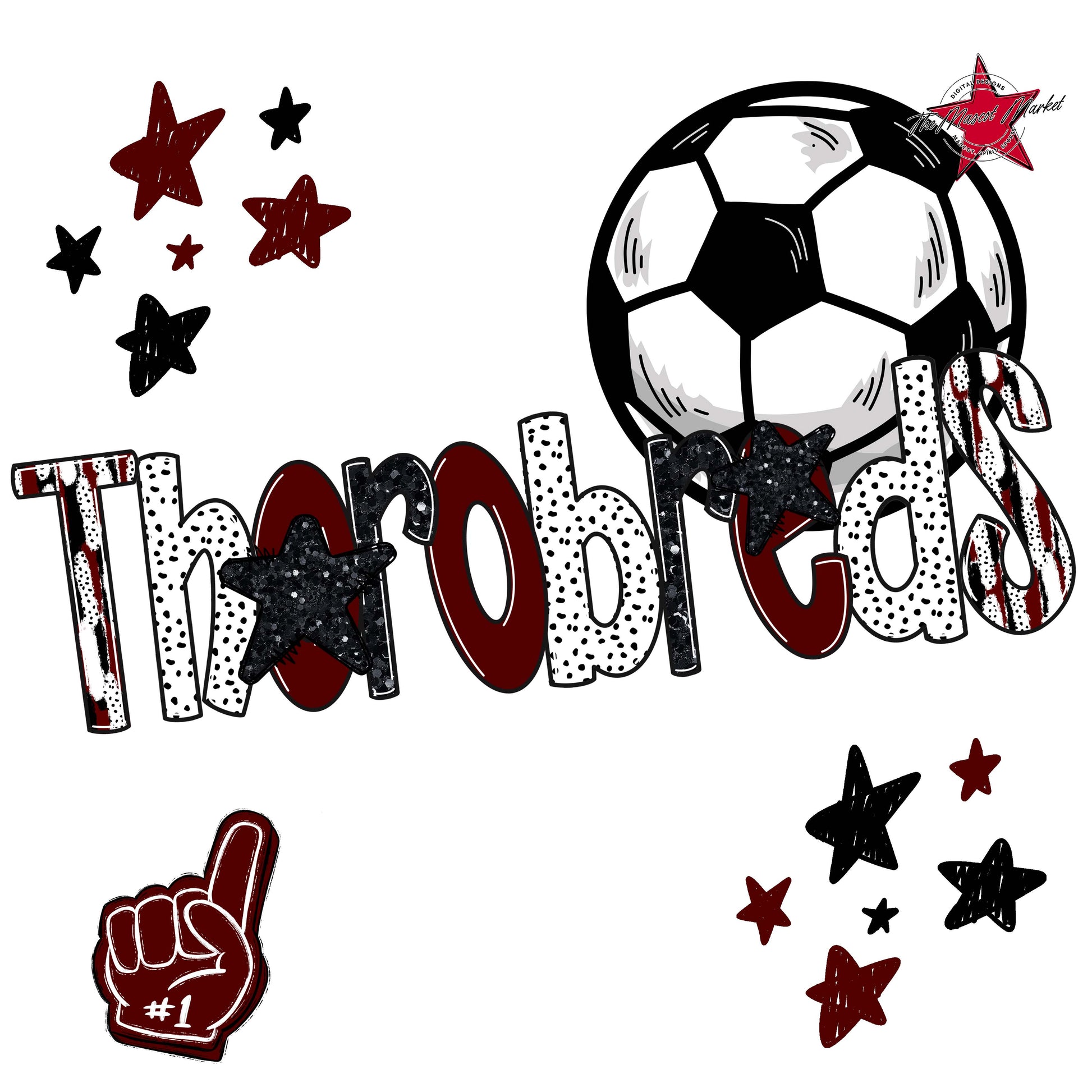 Thorobreds Soccer Scrape-Maroon