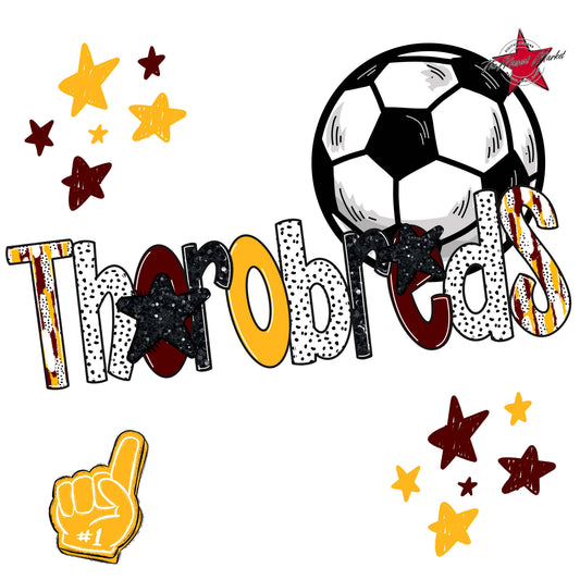 Thorobreds Soccer Scrape-Maroon & Yellow