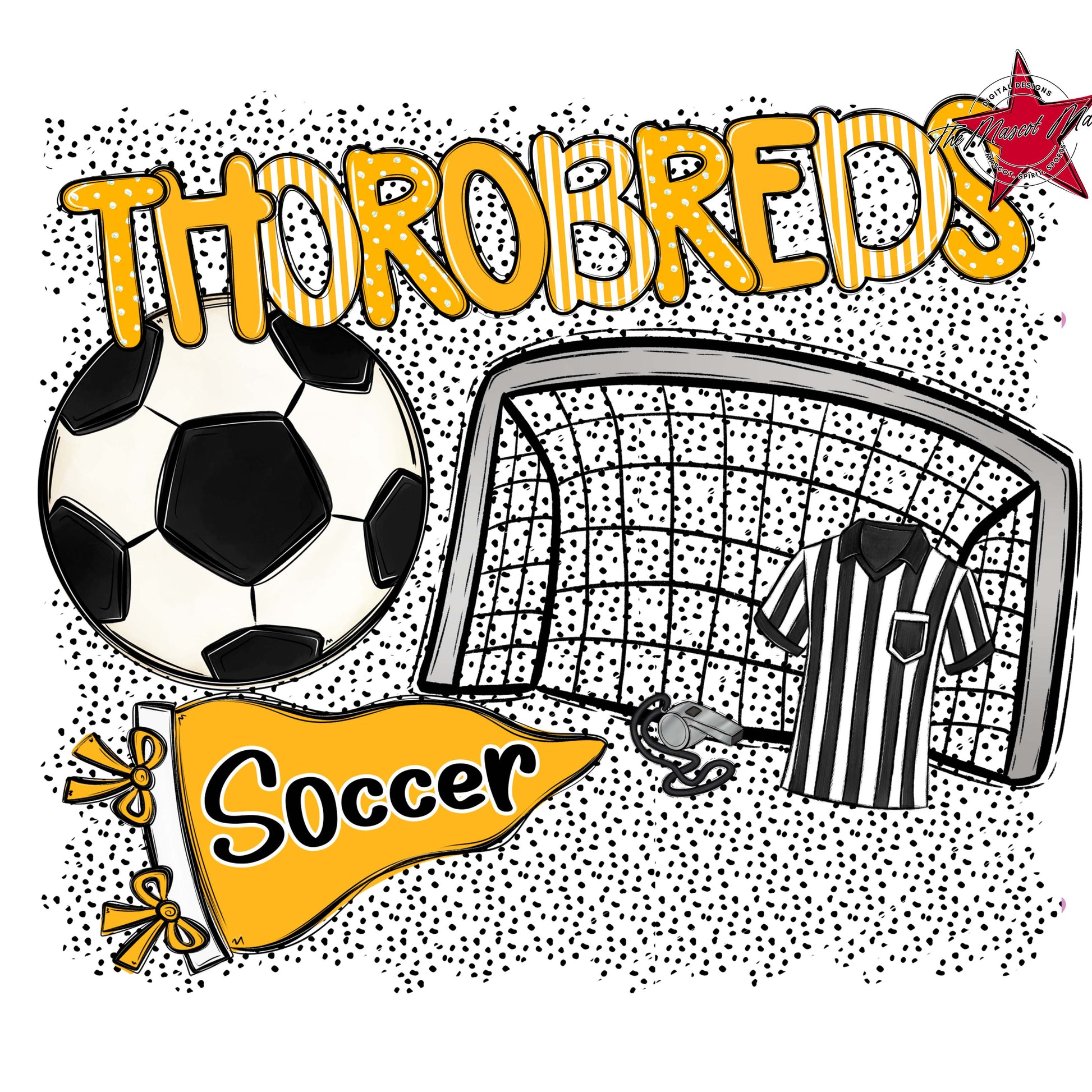 Thorobreds Soccer Spirit-Yellow