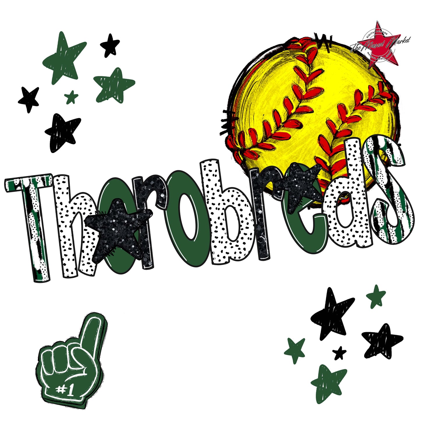 Thorobreds Softball Scrape-Green