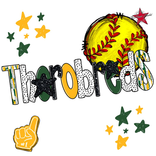 Thorobreds Softball Scrape-Green & Yellow