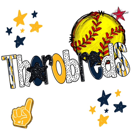 Thorobreds Softball Scrape-Navy & Yellow