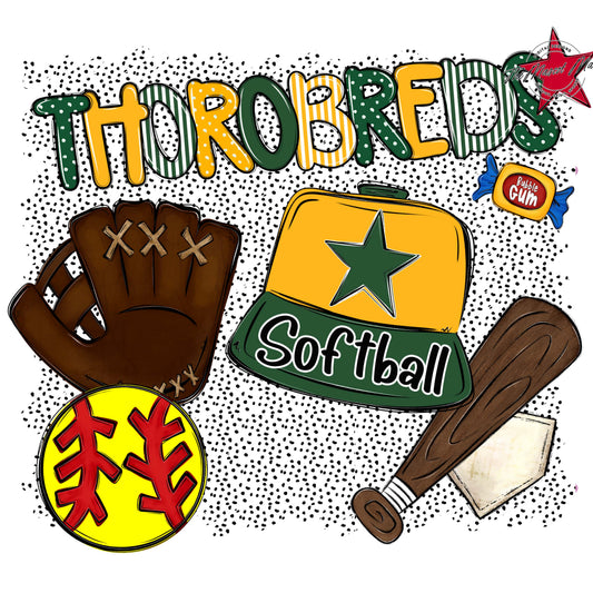 Thorobreds Softball Spirit-Green & Yellow