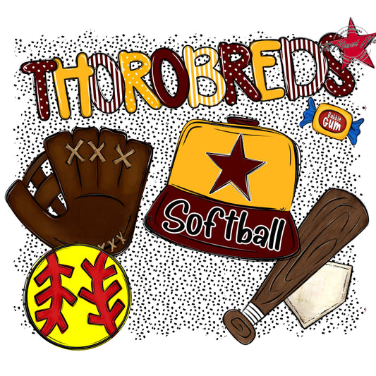 Thorobreds Softball Spirit-Maroon & Yellow
