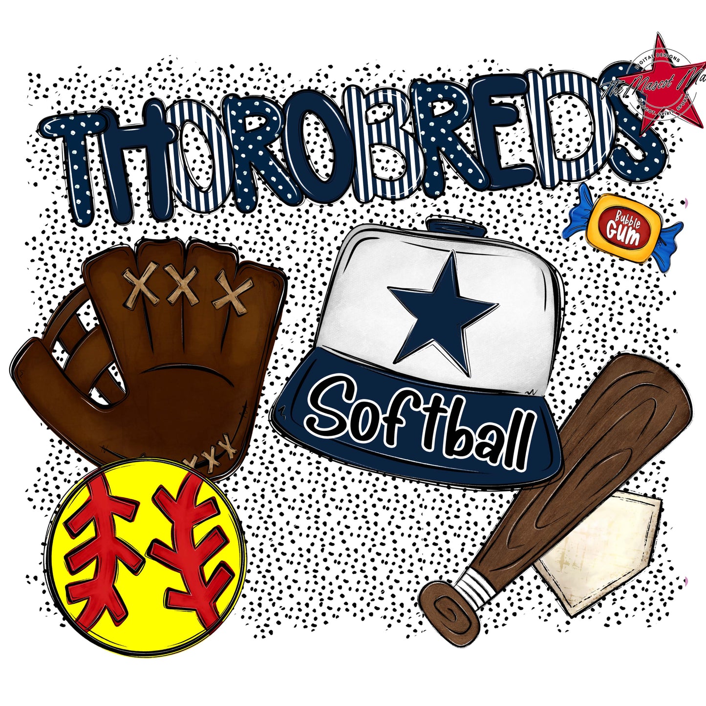 Thorobreds Softball Spirit-Navy