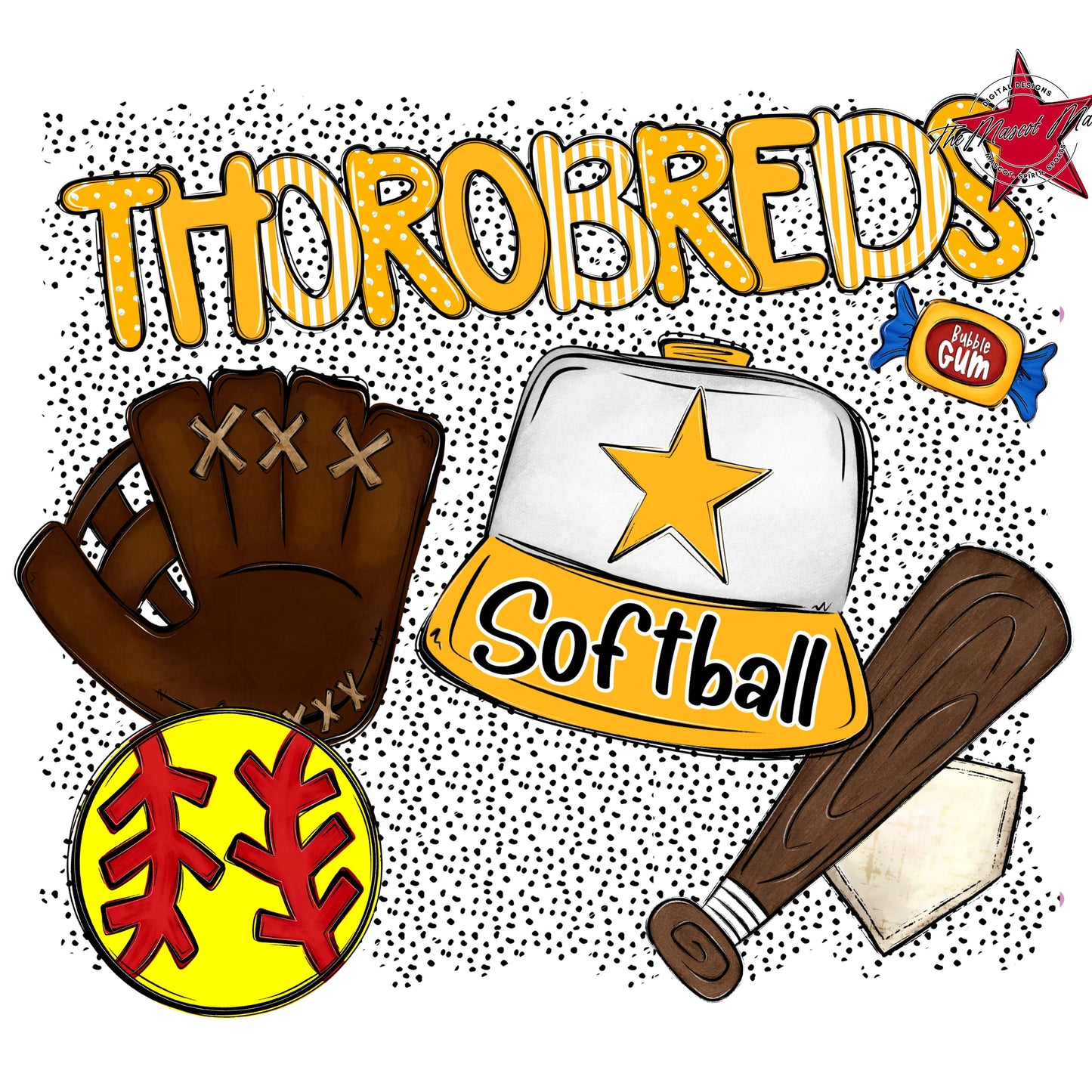 Thorobreds Softball Spirit-Yellow