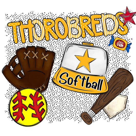 Thorobreds Softball Spirit-Yellow