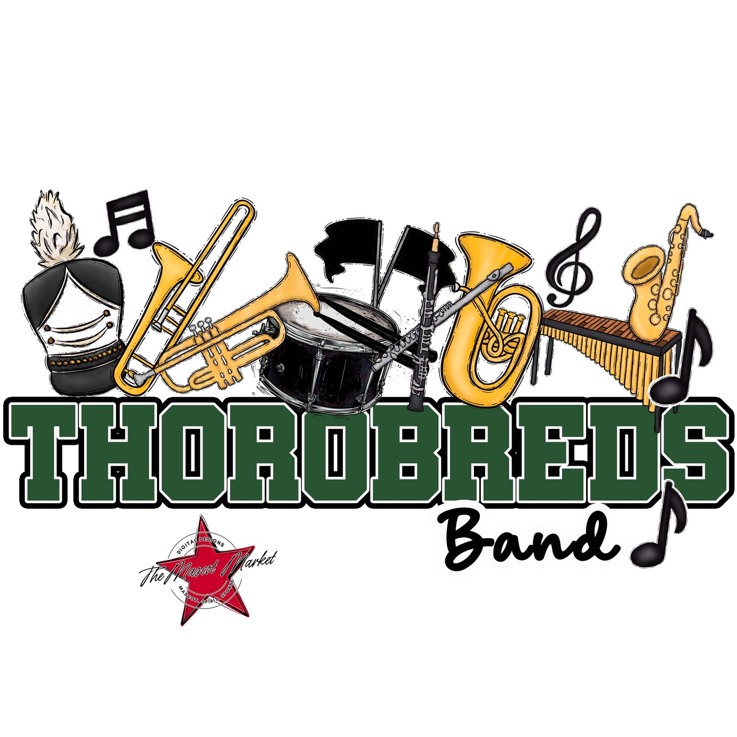 Thorobreds Varsity Band-Green