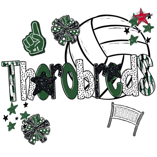 Thorobreds Volleyball Scrape-Green