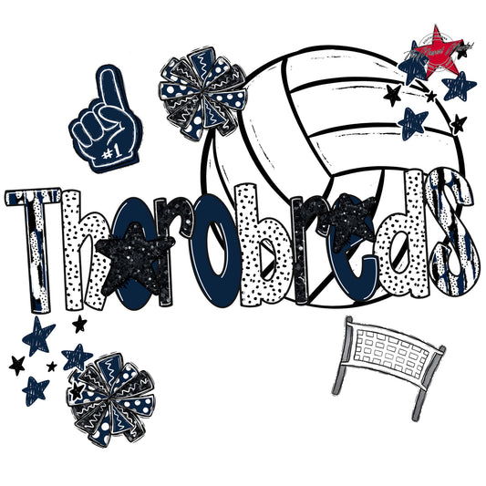 Thorobreds Volleyball Scrape-Navy