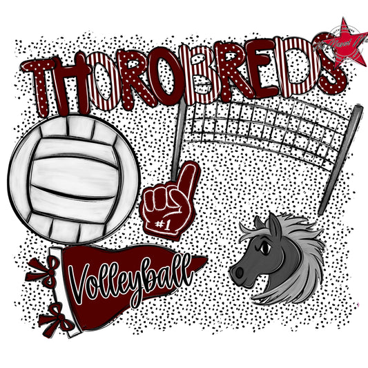 Thorobreds Volleyball Spirit-Maroon