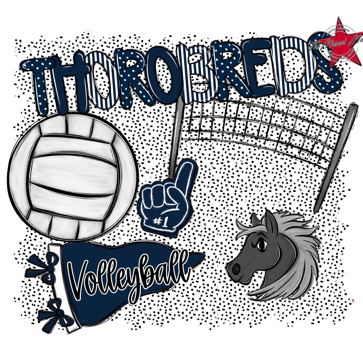 Thorobreds Volleyball Spirit-Navy