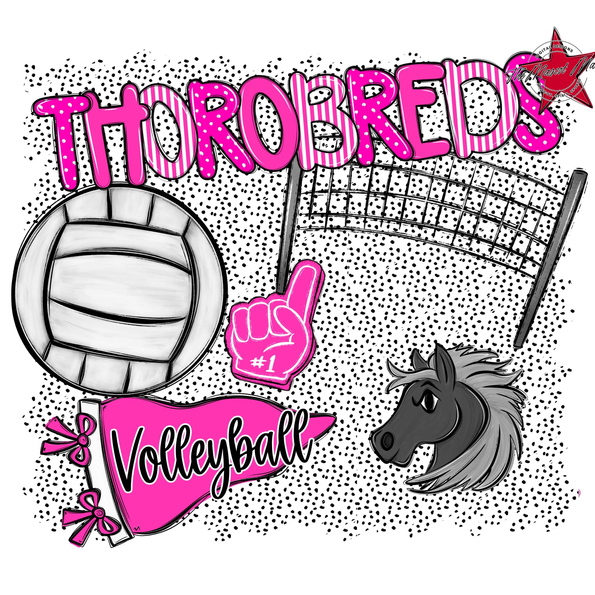Thorobreds Volleyball Spirit-Pink