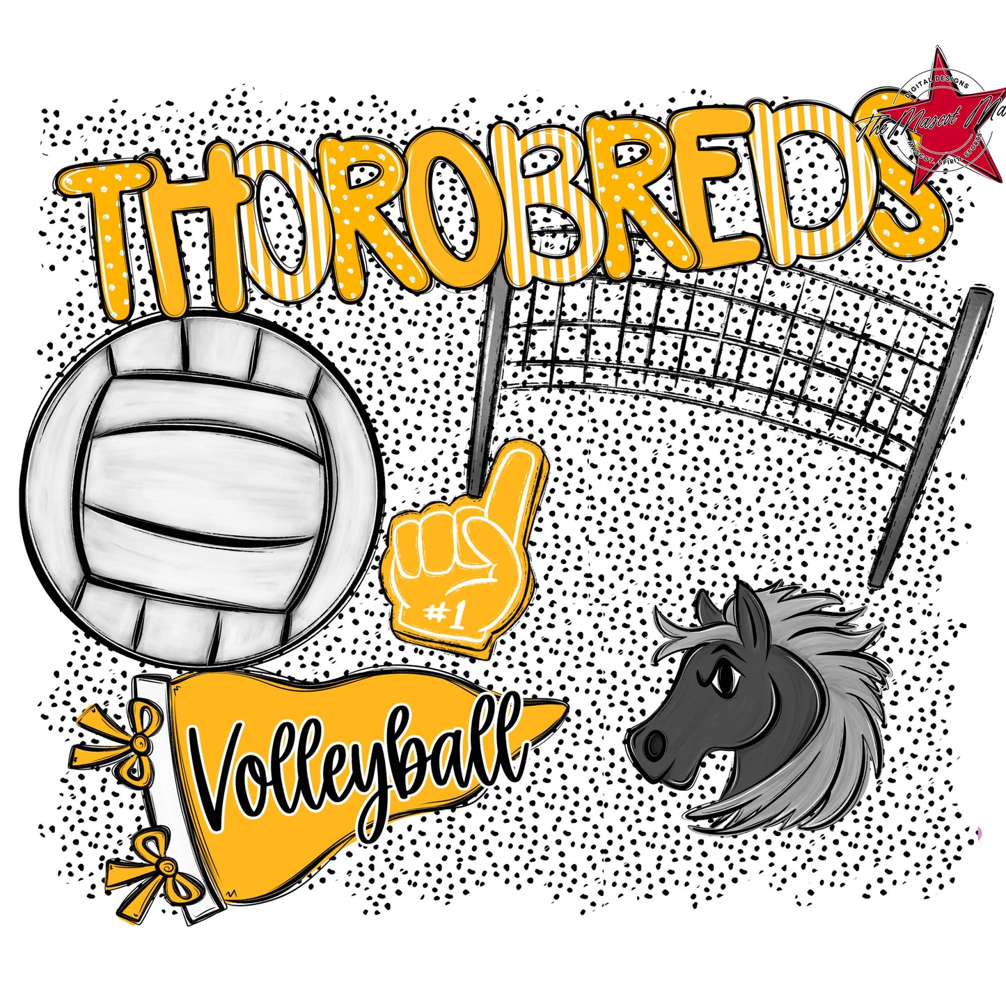 Thorobreds Volleyball Spirit-Yellow