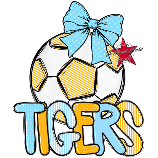Tigers Soccer Spirit Design-Columbia Blue & Yellow