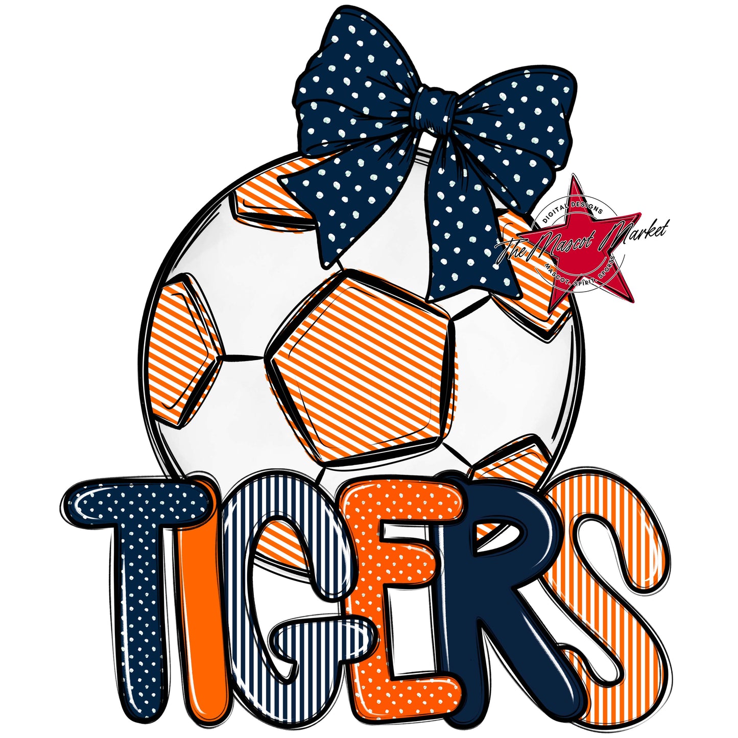 Tigers Soccer Spirit Design-Navy & Orange