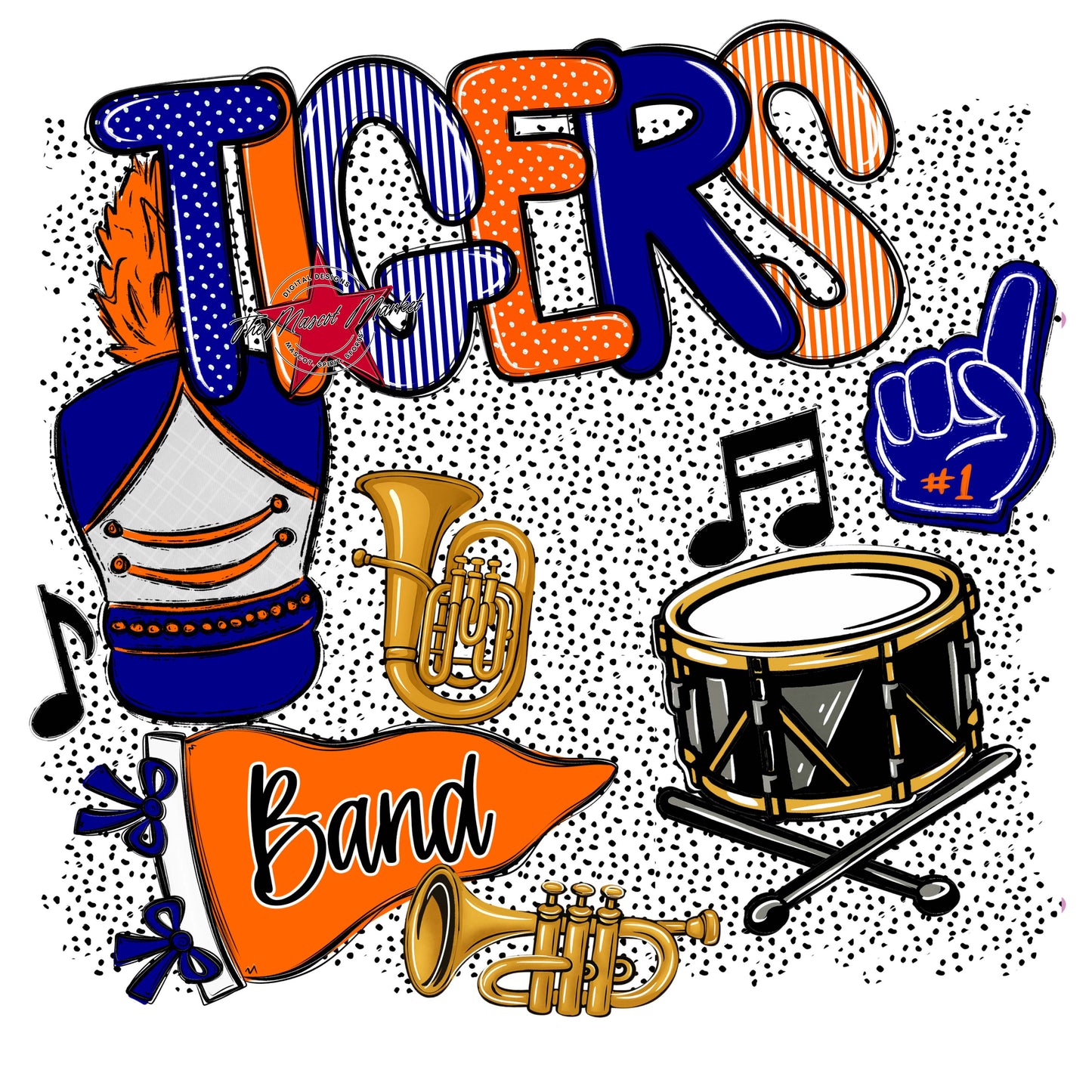 Tigers Band Spirit-Blue & Orange