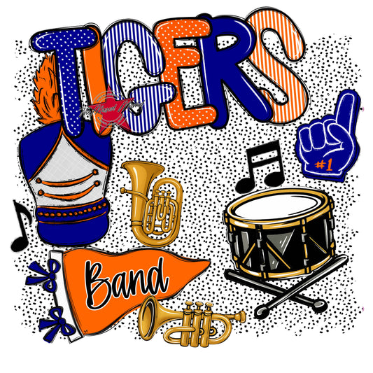 Tigers Band Spirit-Blue & Orange
