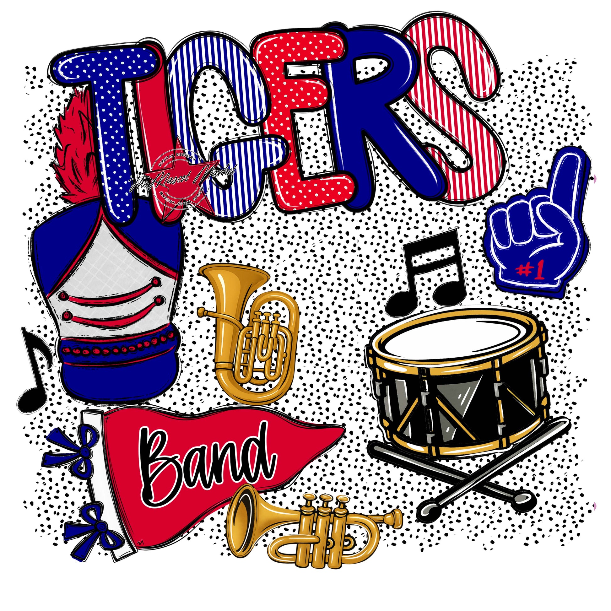Tigers Band Spirit-Blue & Red