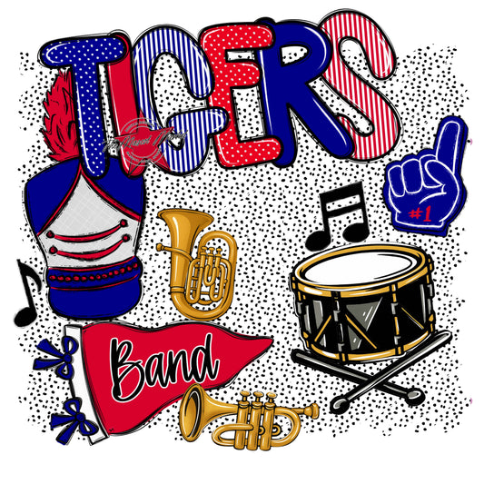 Tigers Band Spirit-Blue & Red