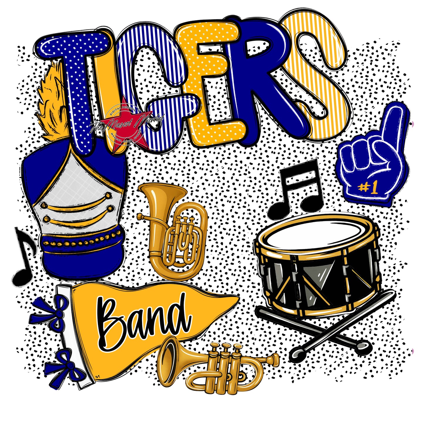 Tigers Band Spirit-Blue & Yellow