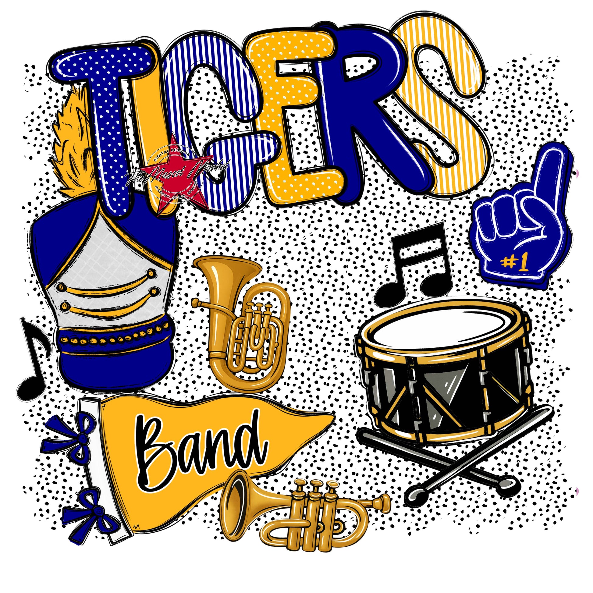 Tigers Band Spirit-Blue & Yellow