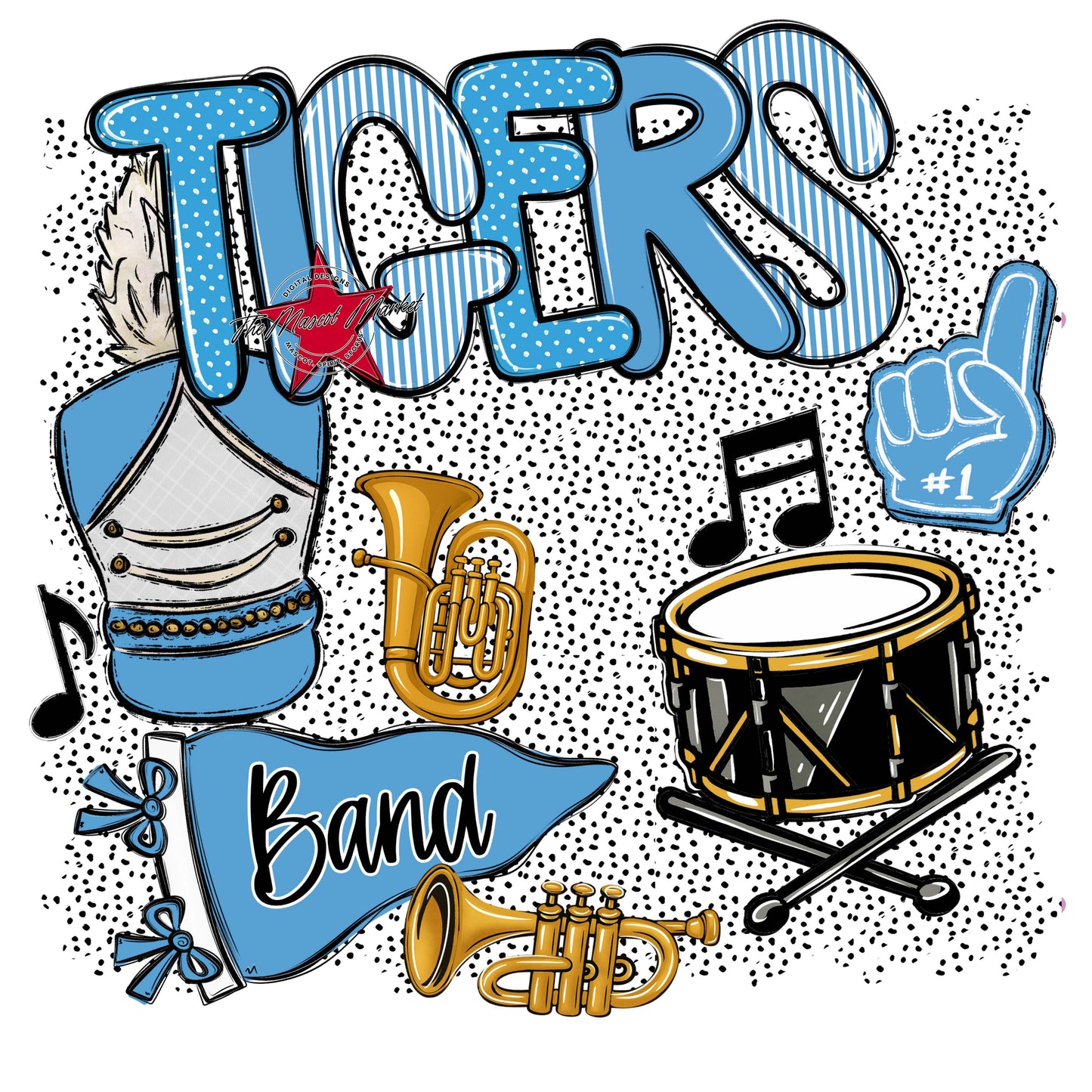 Tigers Band Spirit-Carolina Blue