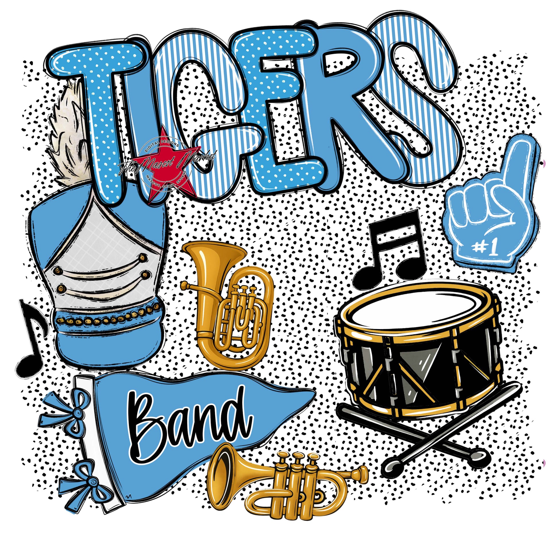 Tigers Band Spirit-Carolina Blue