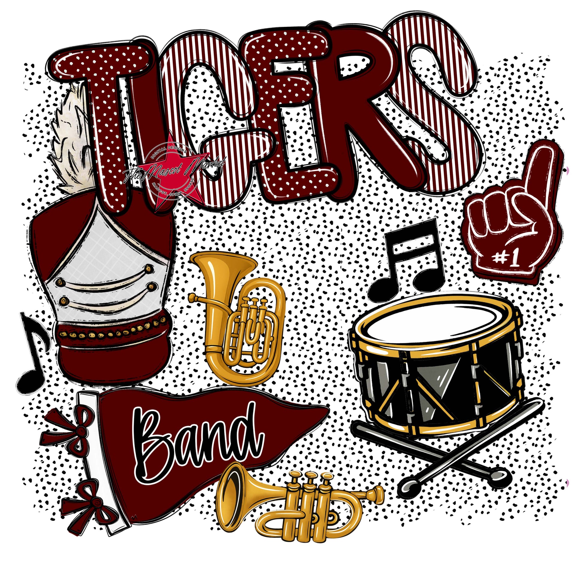 Tigers Band Spirit-Maroon