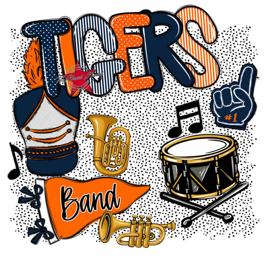 Tigers Band Spirit-Navy & Orange