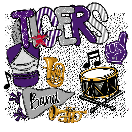 Tigers Band Spirit-Purple & Grey