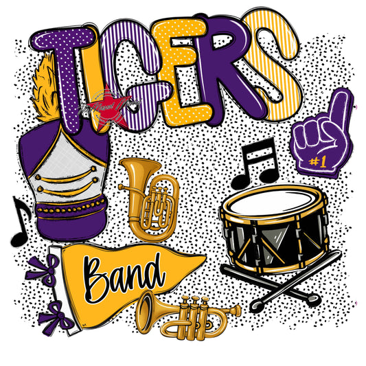 Tigers Band Spirit-Purple & Yellow